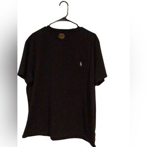 Polo Ralph Lauren black short sleeve solid pocket crewneck featuring with pocket